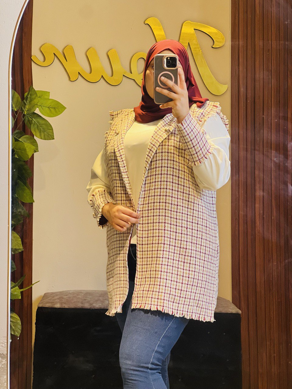 Gilet deux piéces en tweed couleurs