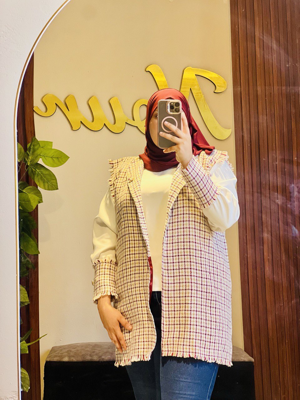 Gilet deux piéces en tweed couleurs